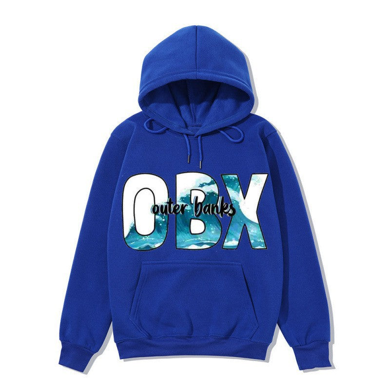 Dame hoodie med maritim grafisk design Skovae