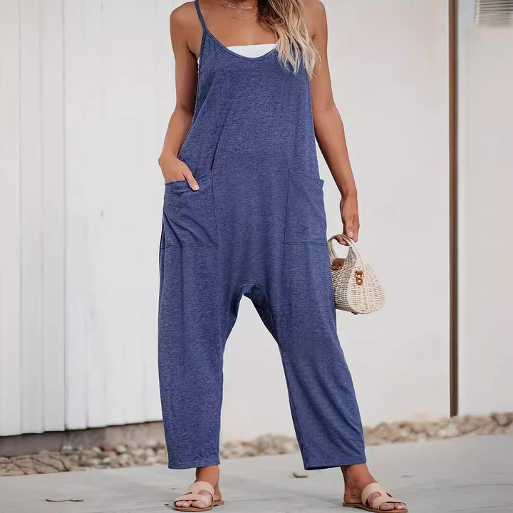 Dame Casual Jumpsuit med praktiske lommer og fint stropdesign Stilla