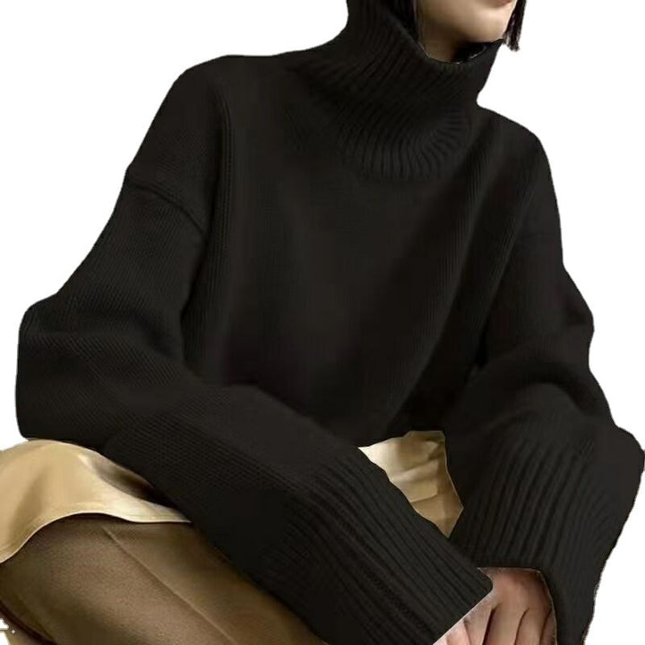 Kvinders oversized rullekravesweater med tekstureret mønster Stilla