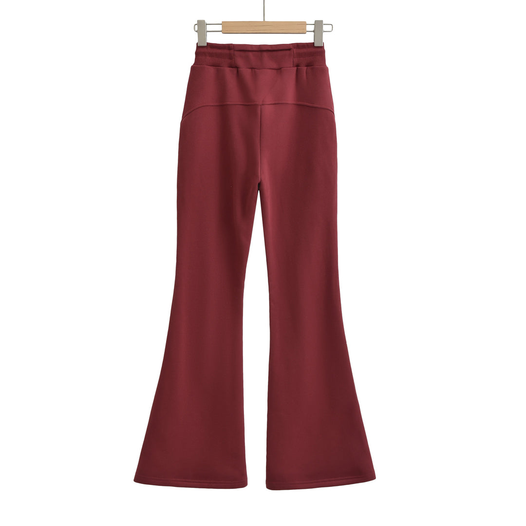 Dame Sporty Flared-Leggings med elastisk talje og praktiske lommer Stilla