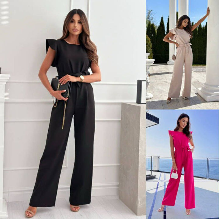 Dame Statement Jumpsuit med bredt ben og sløjfe detail Stilla