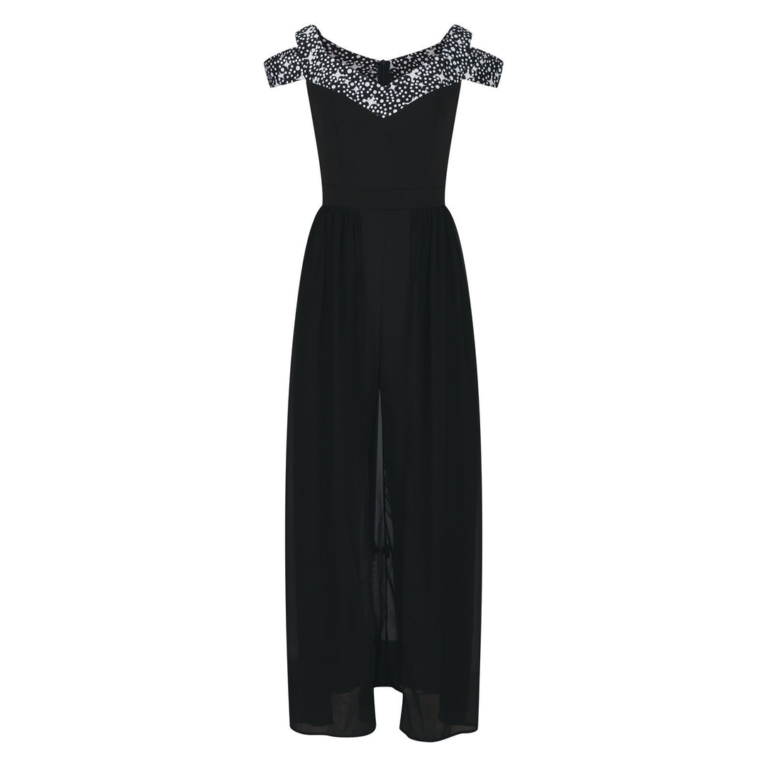 Dame Elegant Maxikjole med off-shoulder design og raffinerede spidsdetaljer Stilla