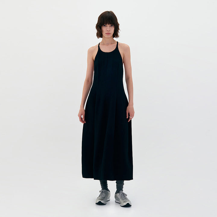 Dame maxikjole med elegant skater-snit Stilla