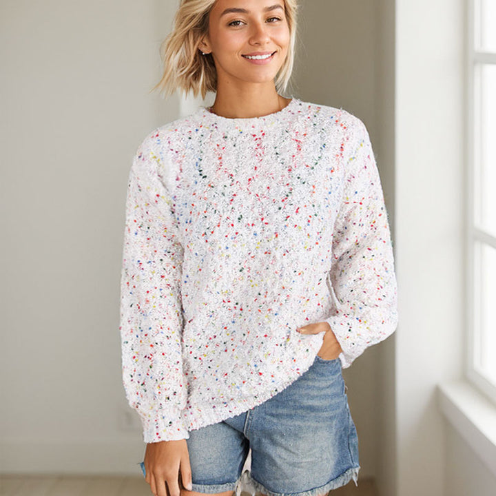 Kvinders luftige strikkede sweater med farverigt garn og blød berøring Stilla