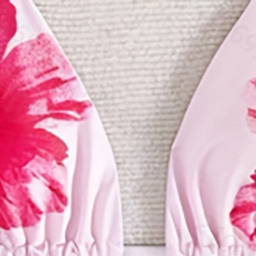 Dame trekant-bikini med blomstermotiv og justerbare stropper Skovae 1778118212