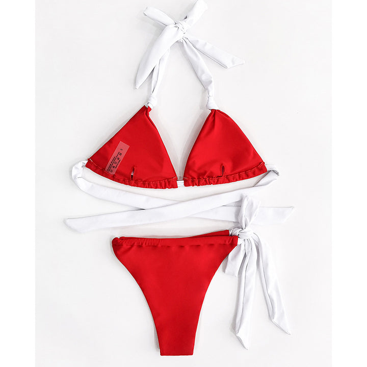 Dame triangel-bikini med justerbare stropper og flettede detaljer Stilla