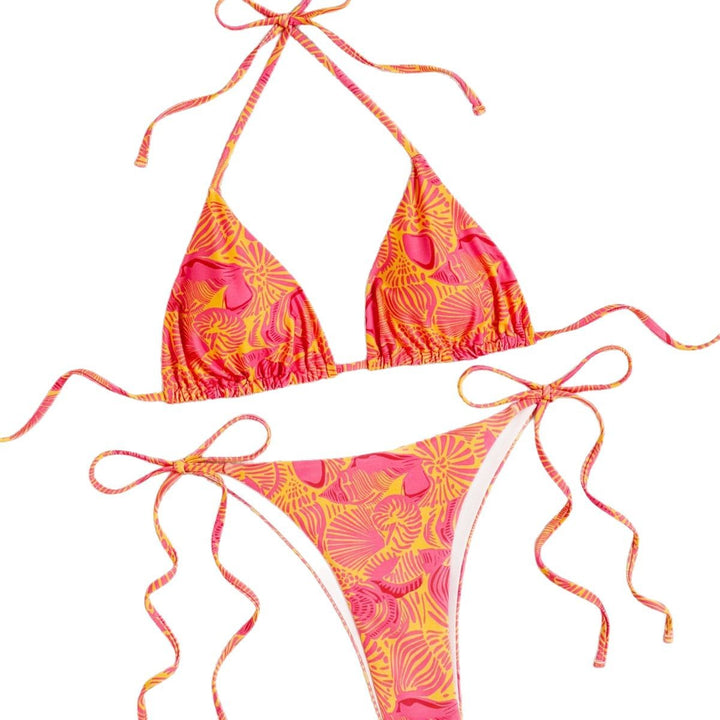 Dame bikini-sæt med justerbare stropper og farverigt motiv Stilla