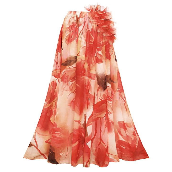 Dame one-piece badedragt med florale flæse detaljer Skovae