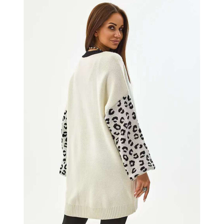 Kvinders chunky strik cardigan med kontrastærmer og knapdetalje Stilla