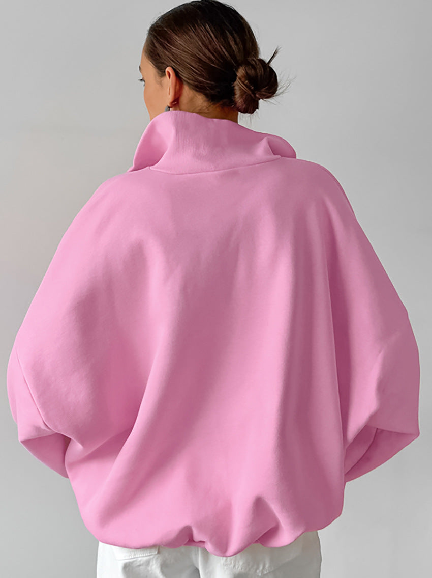 Dame afslappet sweatshirt med lynlås og oversized pasform Stilla