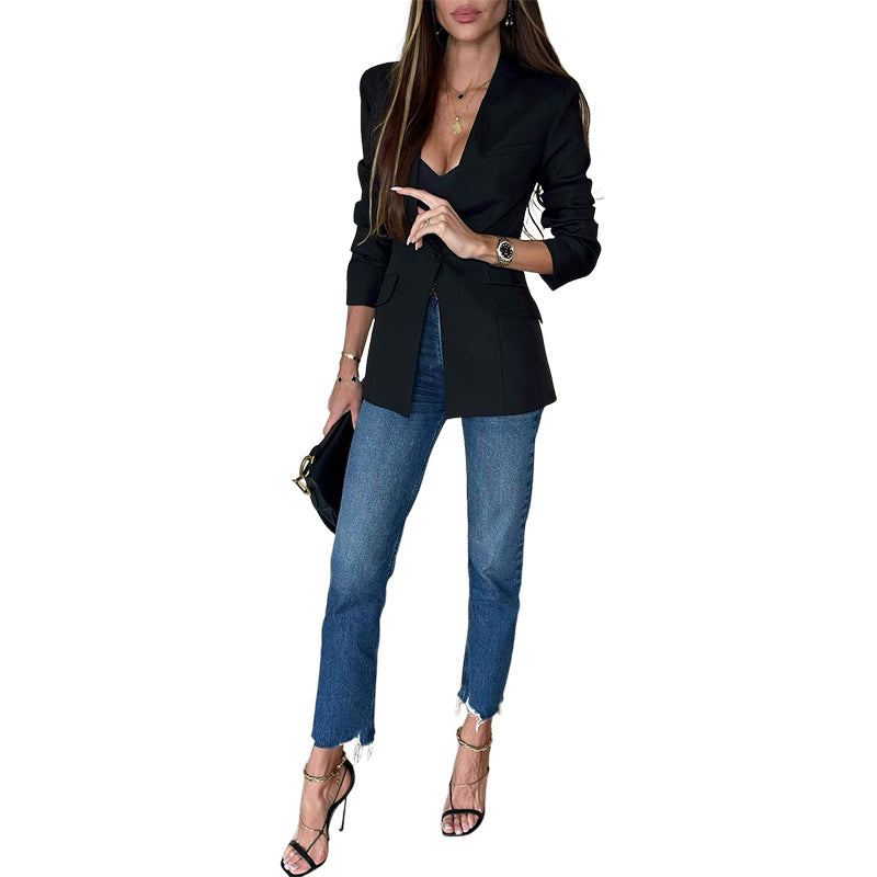 DameElegant Blazer-Shorts-Sæt med moderne snit Stilla