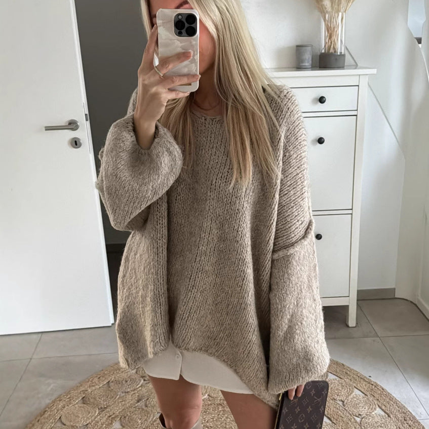 Damer casual oversized sweater med voluminøse ærmer og blød tekstur Stilla