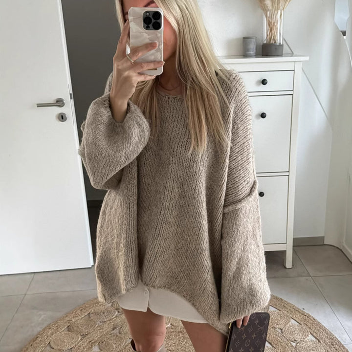 Damer casual oversized sweater med voluminøse ærmer og blød tekstur Stilla