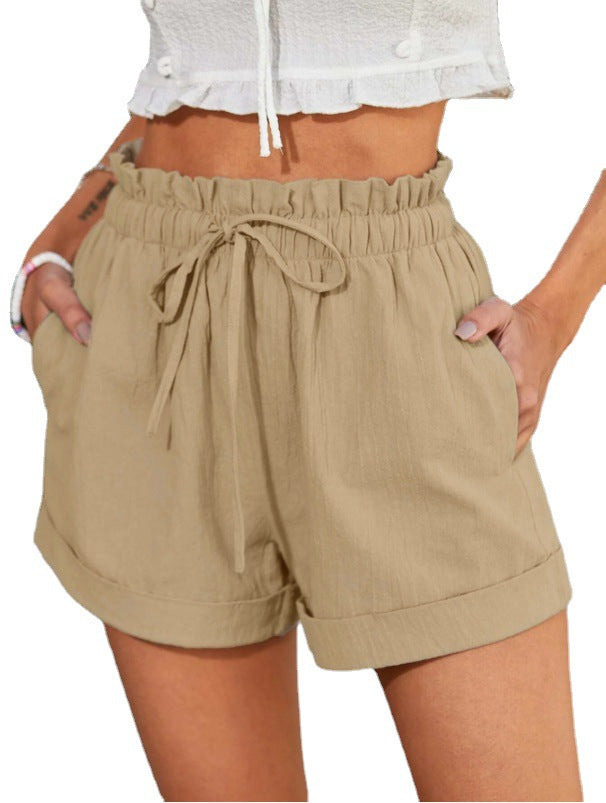 Dame komfortable fritidsshorts med elastisk talje og sidelommer Stilla