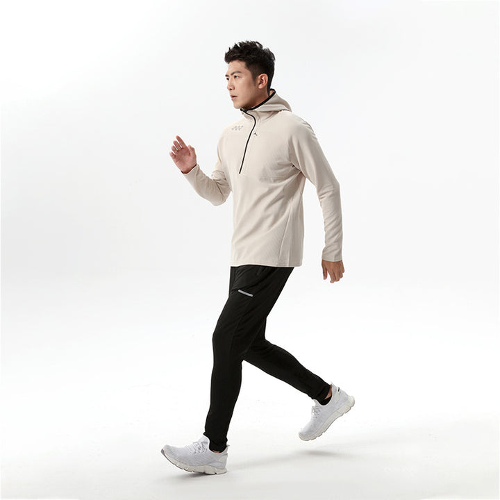 Herre Sporty Hoodie med halvmiddel lynlås Stilla
