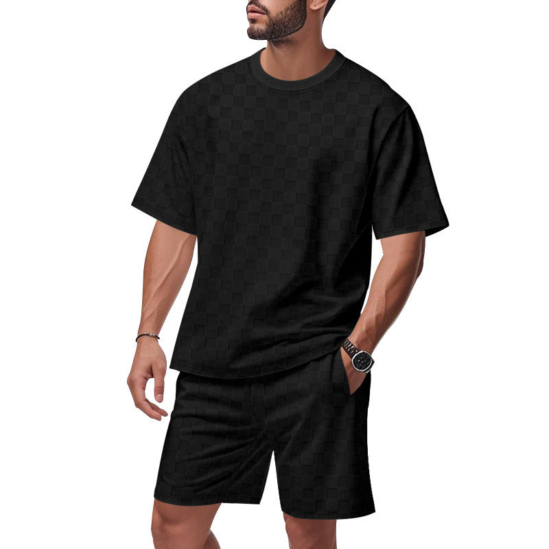 Herre afslappet fritidssæt med åndbare shorts og oversized T-shirt Stilla