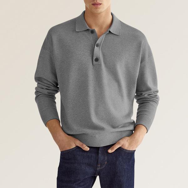 Herrer Poloshirt med knaplukning i blød bomuldsblanding Stilla
