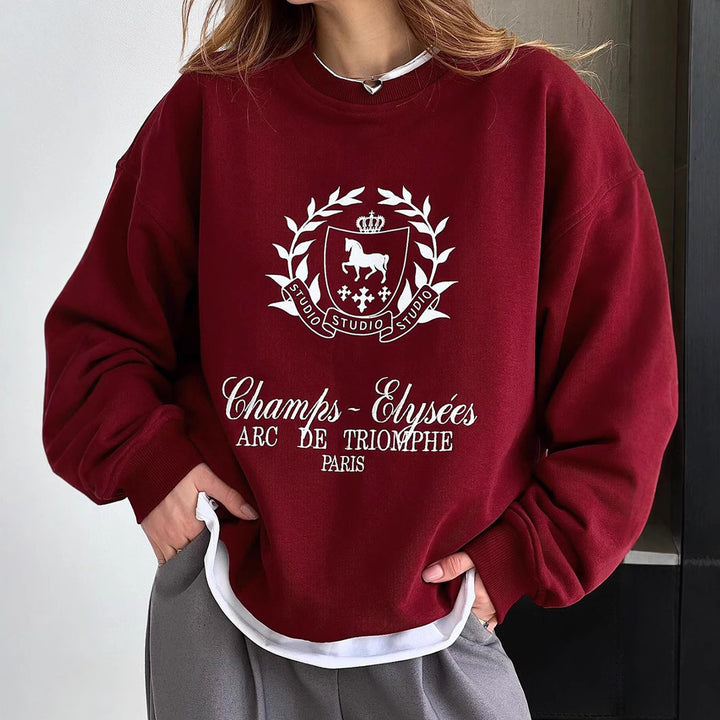 Dame afslappet sweatshirt med moderne logo-design og oversized pasform Stilla