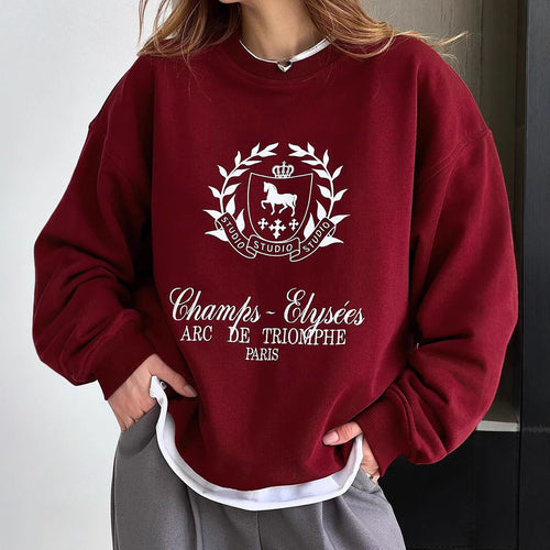 Dame afslappet sweatshirt med moderne logo-design og oversized pasform Stilla