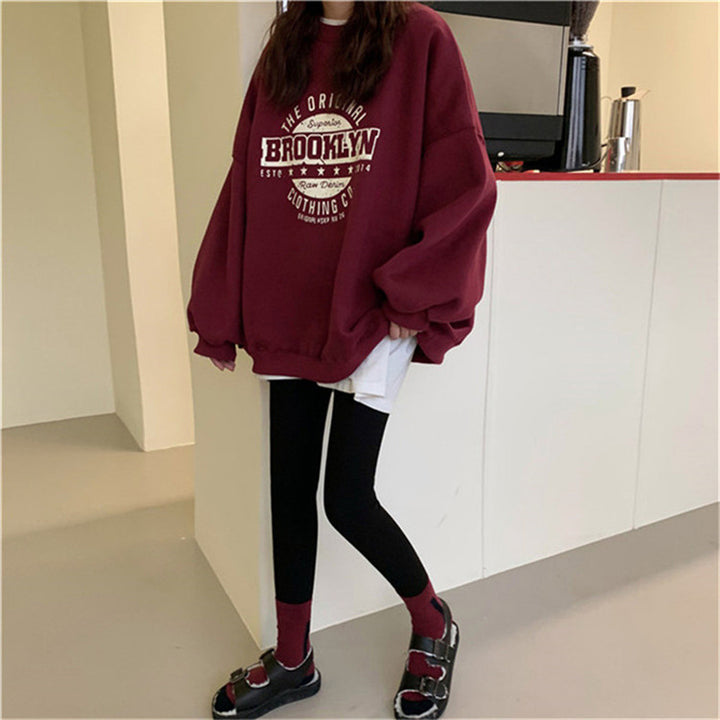 Femme Plus Size Grafisk Sweatshirt Stilla 1747901766