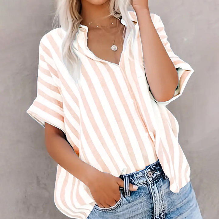 Dame Oversize Skjorte med Stripes mønster og afslappet Snit Stilla