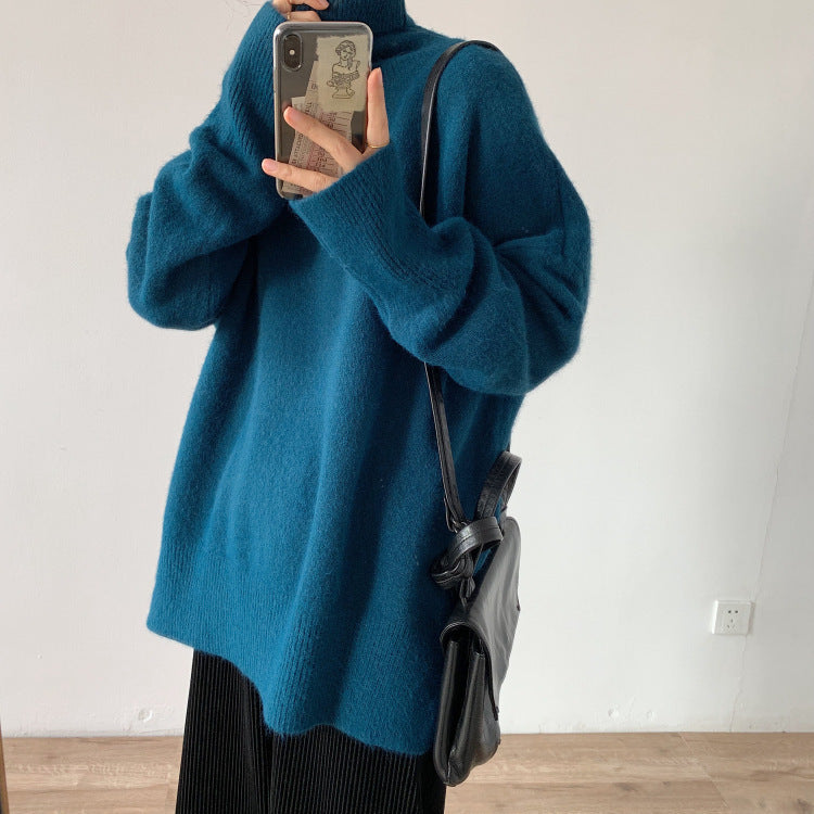 Femme Cozy Oversized Halsbånd Pullover Sweater Stilla