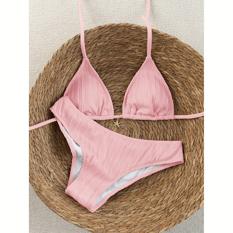 Dame Triangel-Bikini med struktureret top og høj talje Skovae