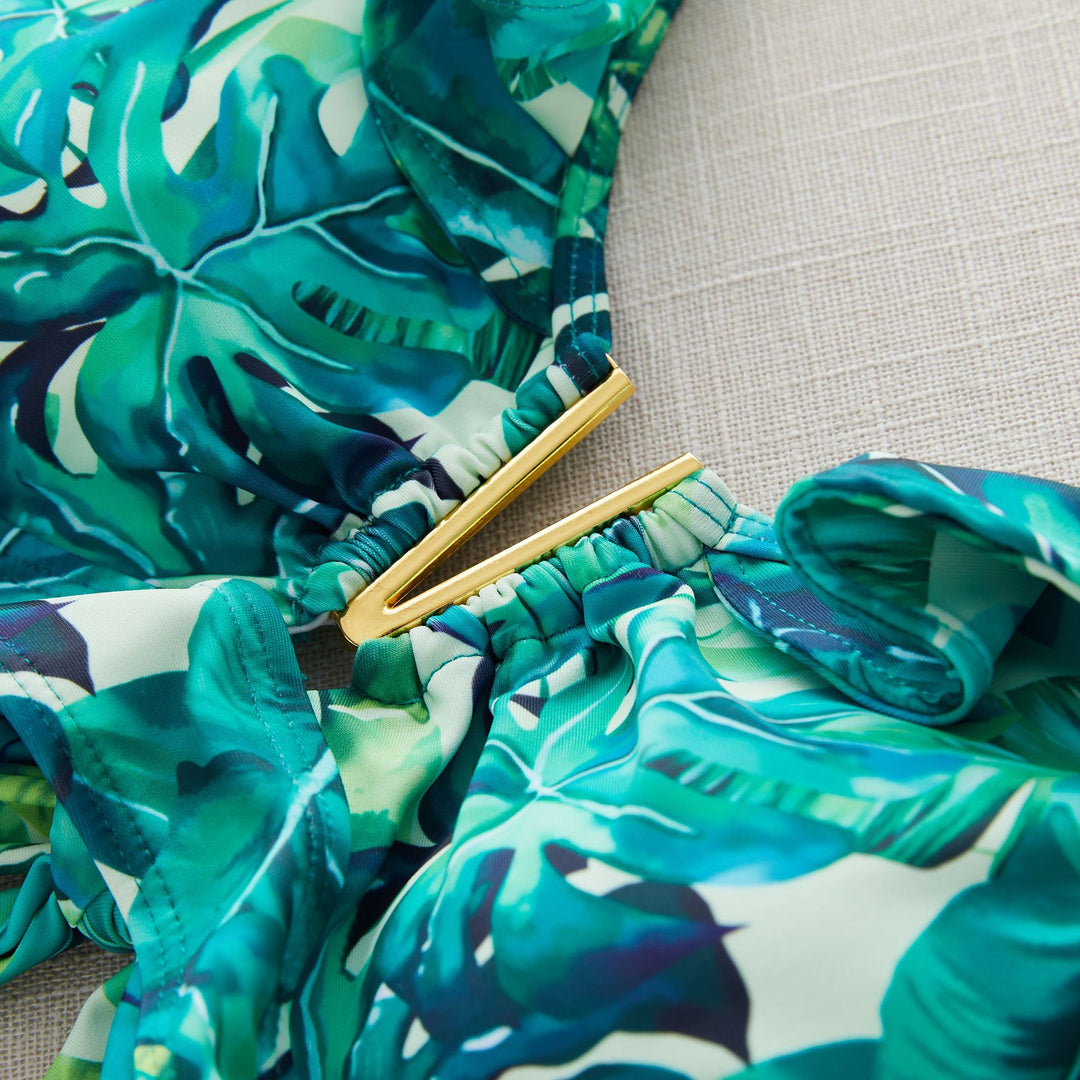 Dame Bikini-sæt med legende ruffled design og høj talje Stilla