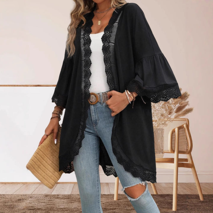 Damer elegant strikjakke med spidser Stilla