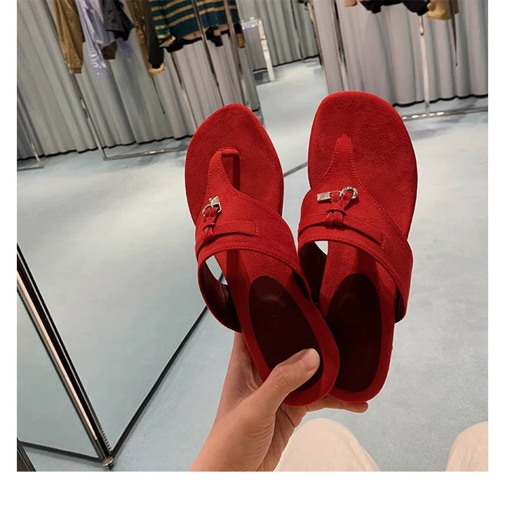 Dame Zehentrenner-sandaler med komfortabelt fodseng og elegant design Stilla
