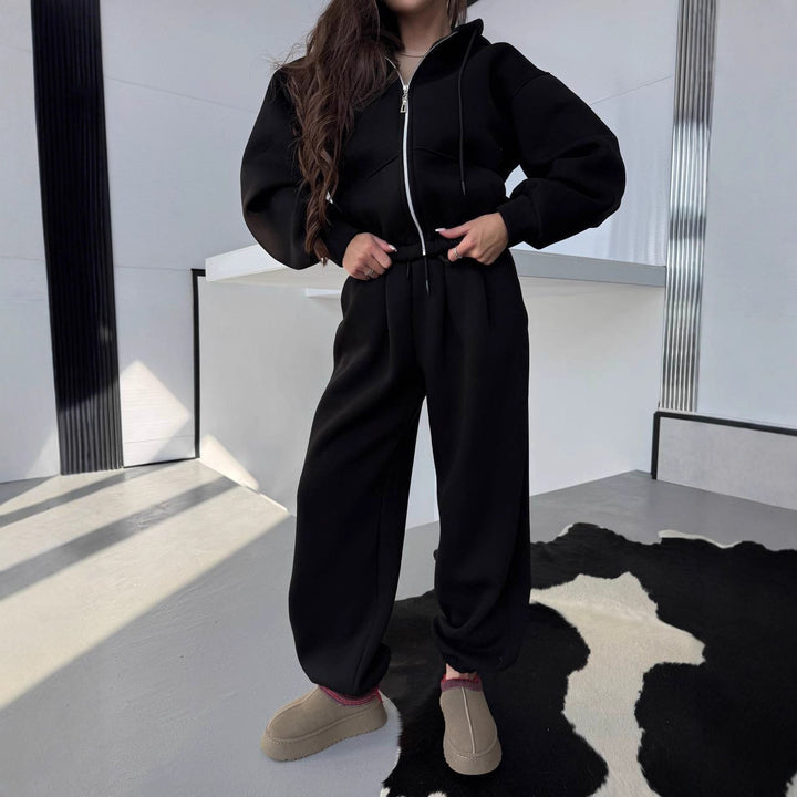 Kvinders afslappede hoodie og jogger sæt med elastisk talje og praktiske lommer Skovae