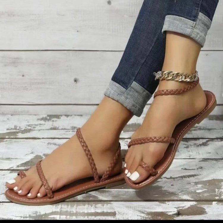 Dame Braid-sandaler med elegant ankeldesign og skridsikker sål Stilla
