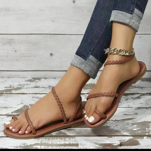Dame Braid-sandaler med elegant ankeldesign og skridsikker sål Stilla