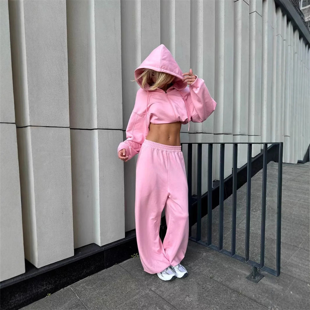Dames afslappet tracksuit med generøs pasform og praktisk hætte Skovae