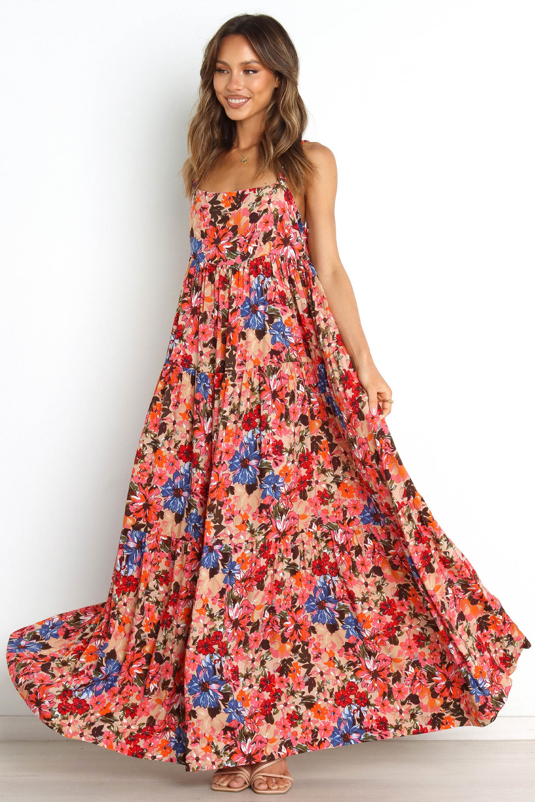 Femme Floral Bindebånd Maxi Kjole Stilla