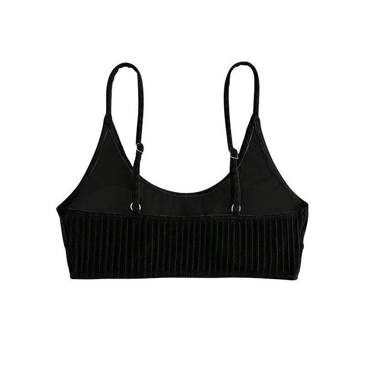 Dame Sport-Bikinioberteil med elegant ribdesign og smalle stropper Stilla