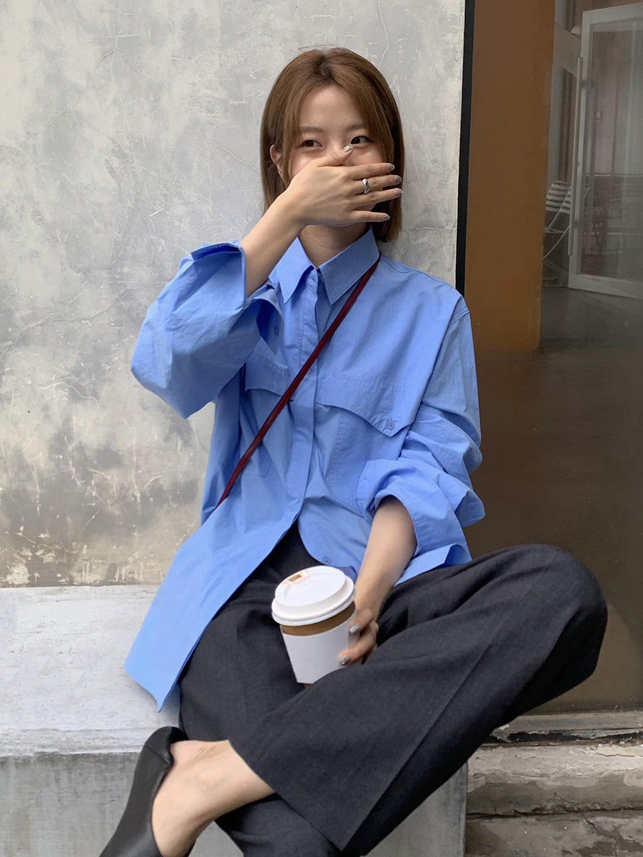 Dame casual utility-bluse med praktiske brystlommer og moderne skæring Stilla