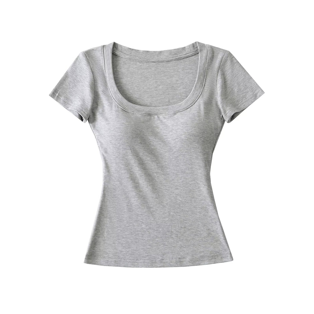 Dame figurtilpasset rundhals T-shirt lavet af kvalitetsbomuld Stilla