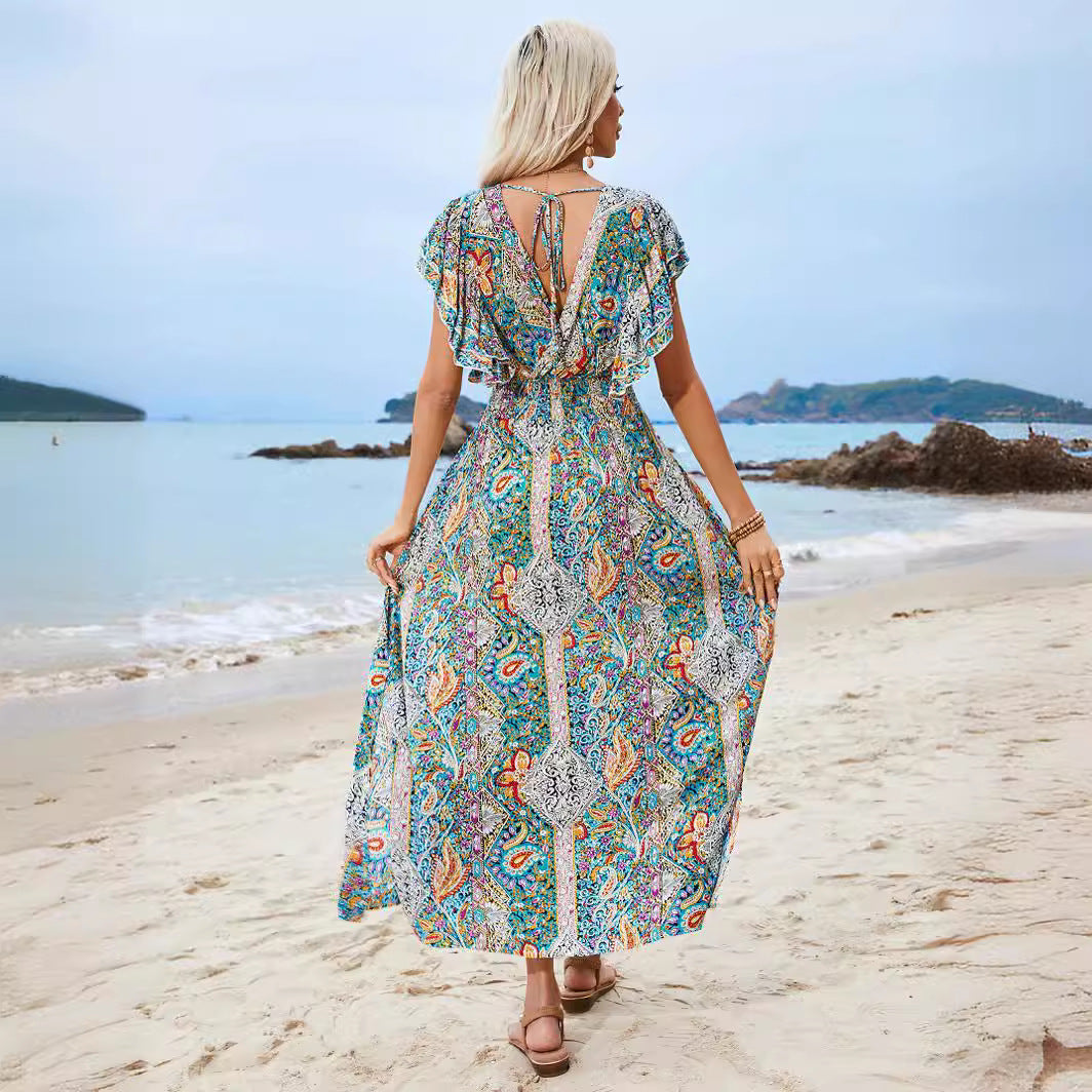 Dame Elegante Bohemian Maxi Kjole Stilla