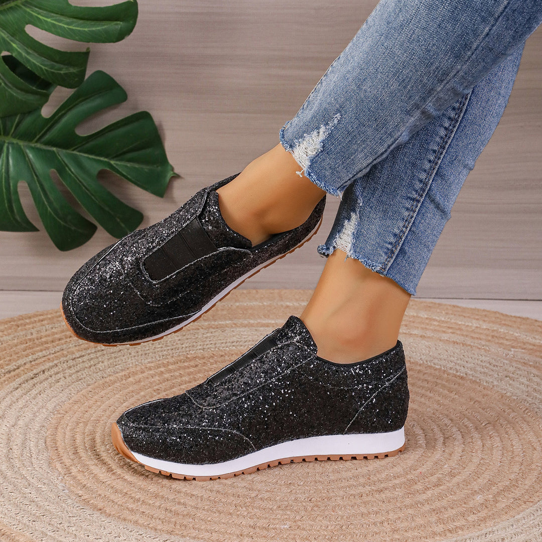 Dame Glitrende Slip-On Sneakers Stilla