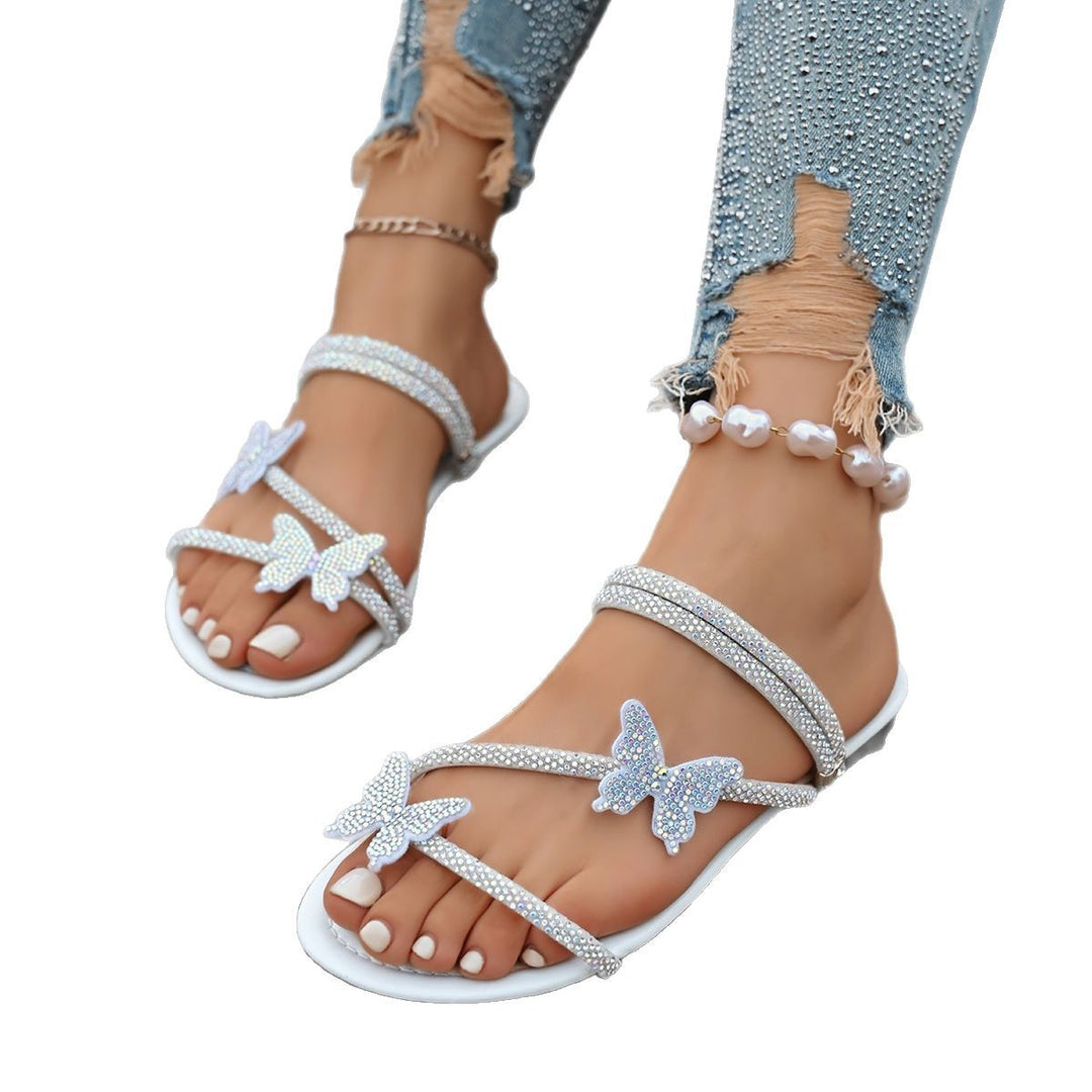 Dame Riemchen sandaler med glitrende sommerfugle accenter og komfortabel fodseng Stilla