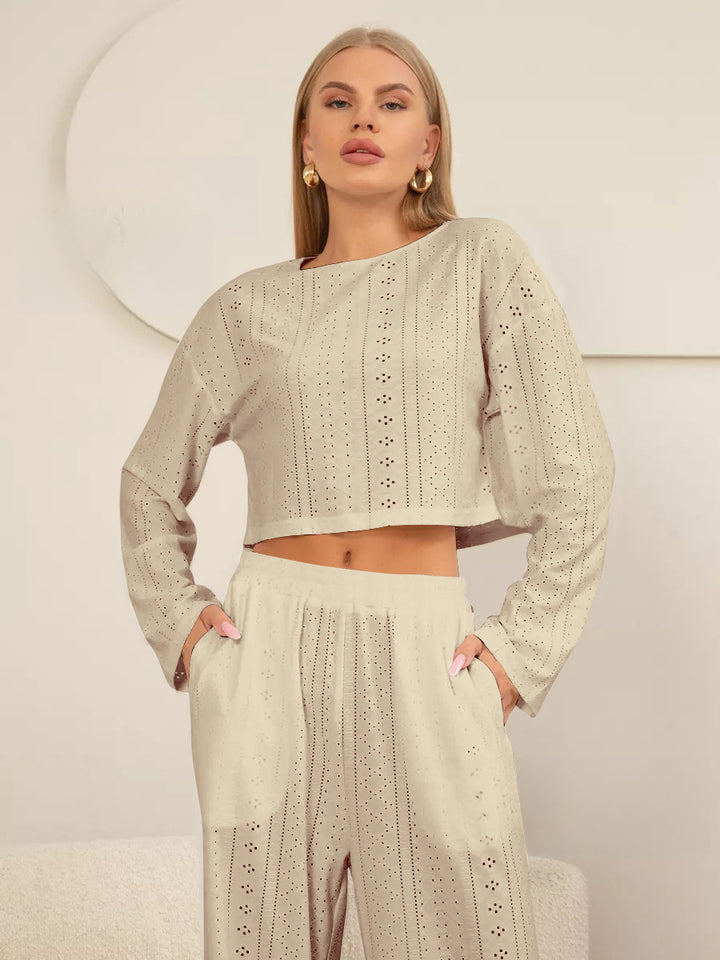 Damer Høj kvalitets Crop-Top med hulmønster Stilla