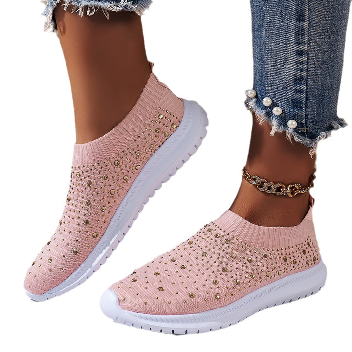 Dame mode sneakers med glimmer-detaljer og elastisk pasform Stilla