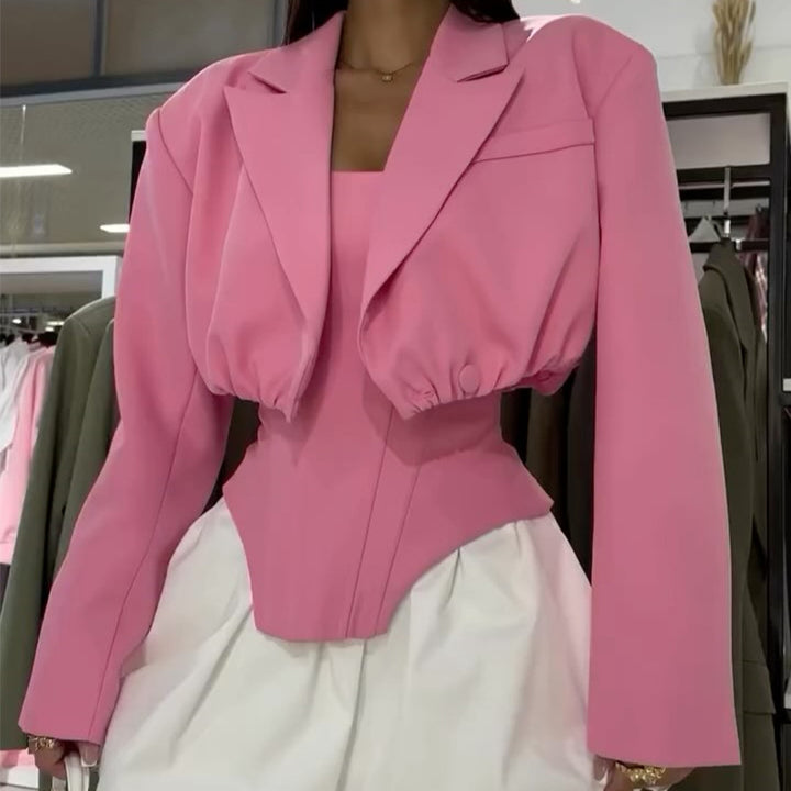 Dame Korsettop med puffærmede følgesvend blazer Stilla