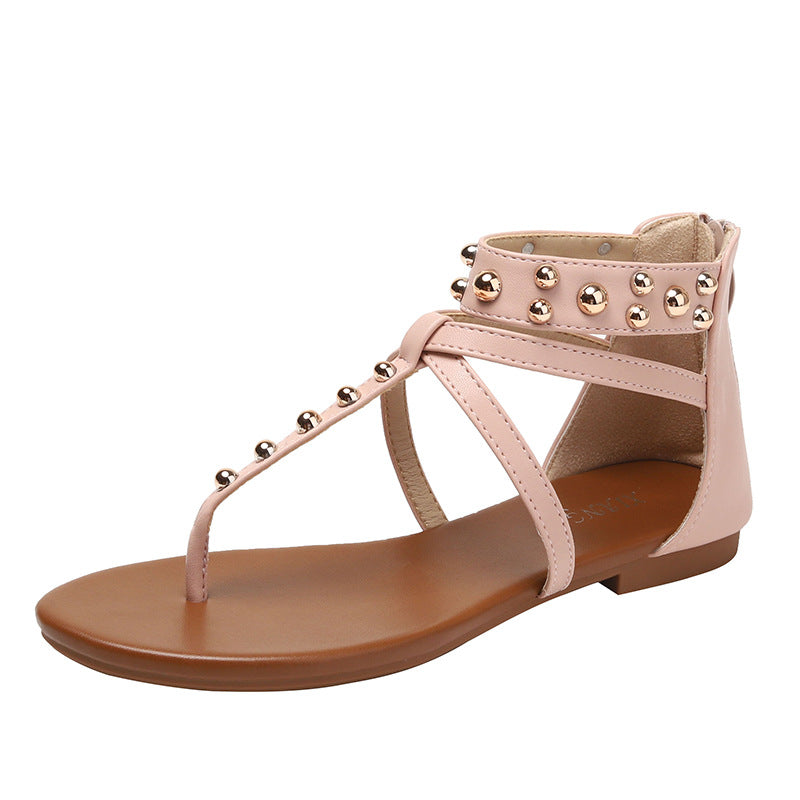 Dame sandaler med glitrende nitter og komfortabel sål Stilla