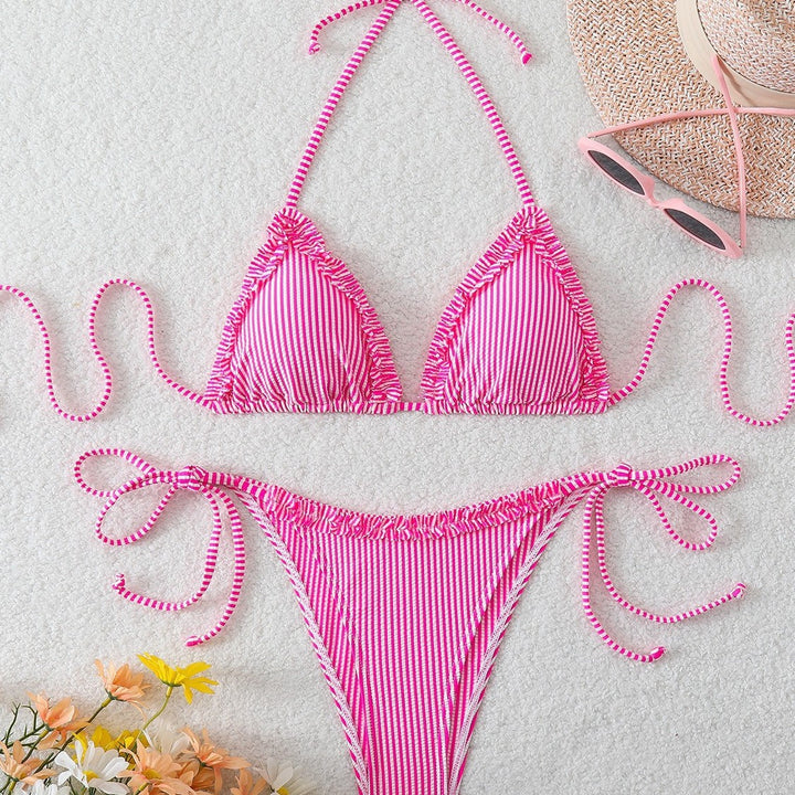 Dame Triangle-bikini med afslappede bindebånd Skovae