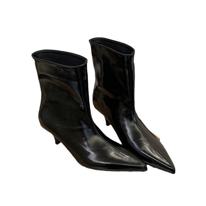 Dame Ankle-Boots med spids tåområde og elegant kitten hæl Stilla