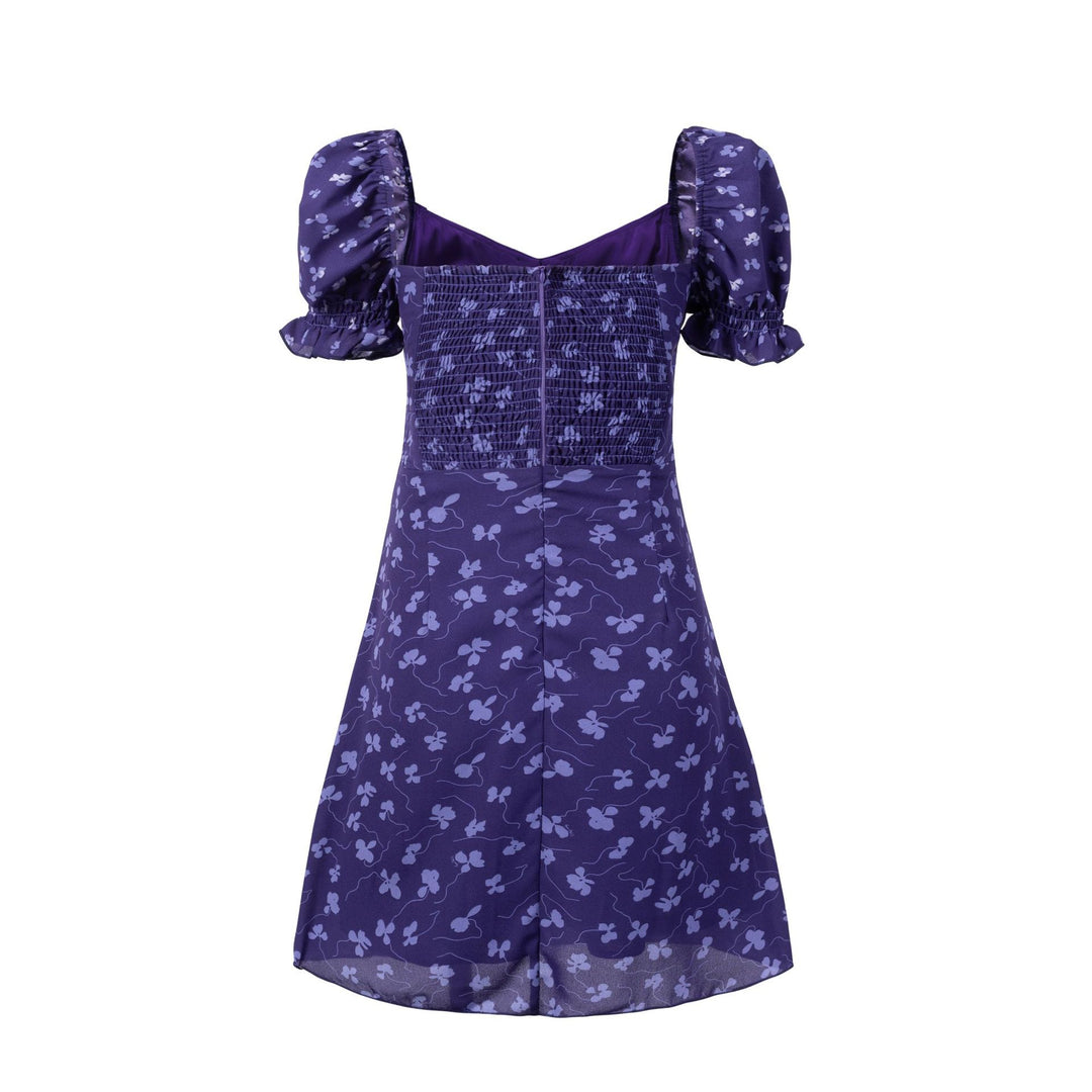 Dame sommerkjole med ruffles detaljer og blid blomsterbroderi Stilla
