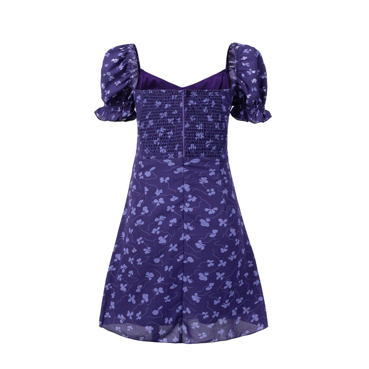 Dame sommerkjole med ruffles detaljer og blid blomsterbroderi Stilla