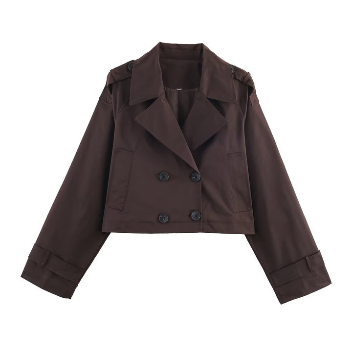 Dame mode cropped trenchjakke Stilla
